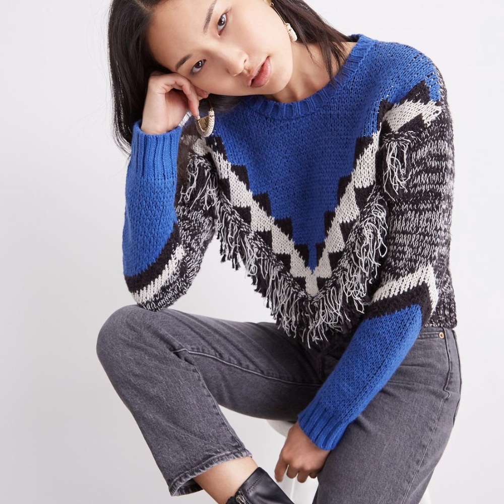 Anthropologie Miska fringed sweater NWT